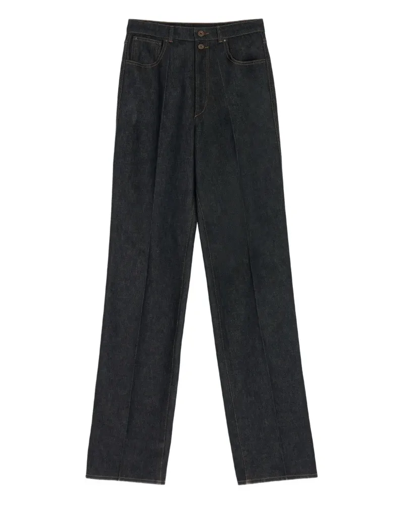 Christophe Lemaire High-Waist-Hose mit Bundfalten - Blau Blau