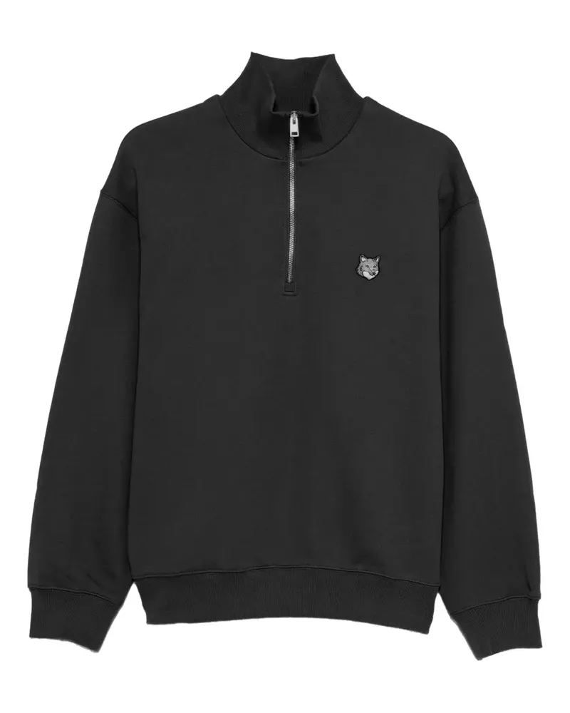 Kitsuné Fuchskopf-Sweatshirt mit Reißverschluss - Schwarz Schwarz