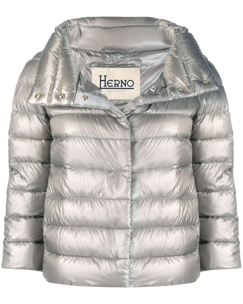 Herno Cropped-Jacke mit Reißverschluss - Grau Grau