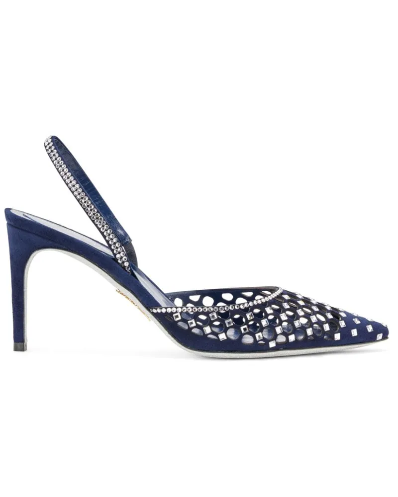 René Caovilla Carrie Slingback-Pumps aus Wildleder Blau