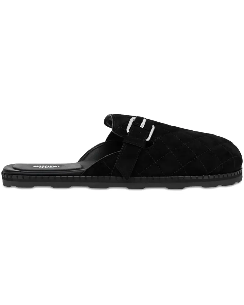 Moschino Gesteppte Mules aus Wildleder - Schwarz Schwarz