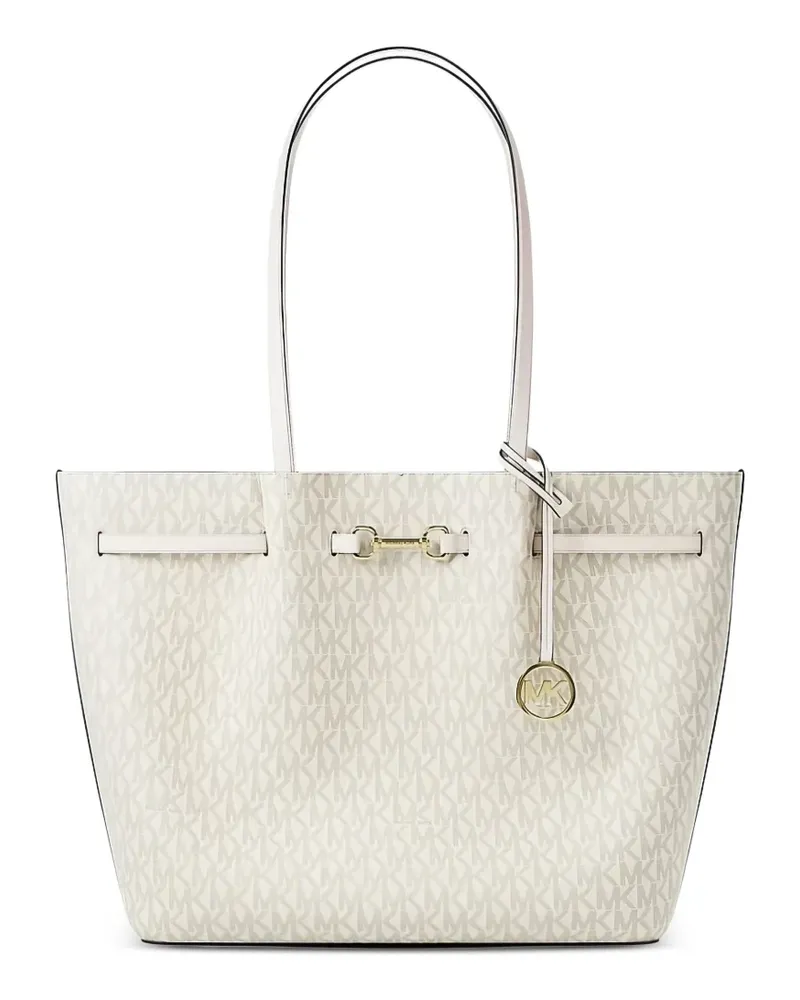 Michael Kors logo-print leather tote bag - Nude Nude