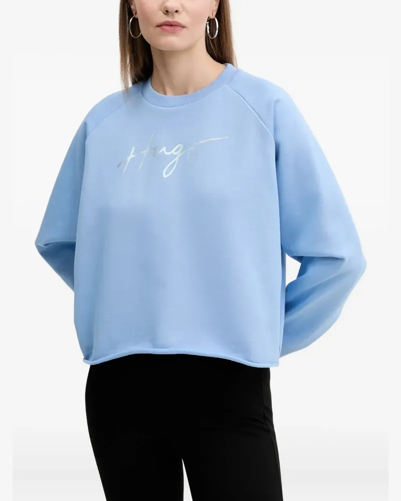 HUGO BOSS Sweatshirt mit Logo-Print - Blau Blau
