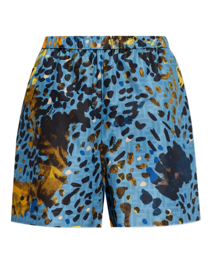 Fendi abstract-print shorts - Blau Blau