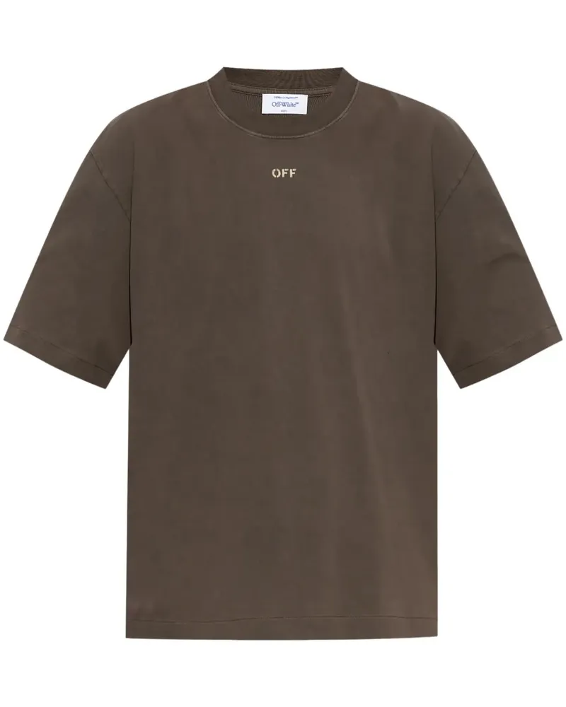 OFF-WHITE Off Stamp T-Shirt - 6E61 BROWN 6e61