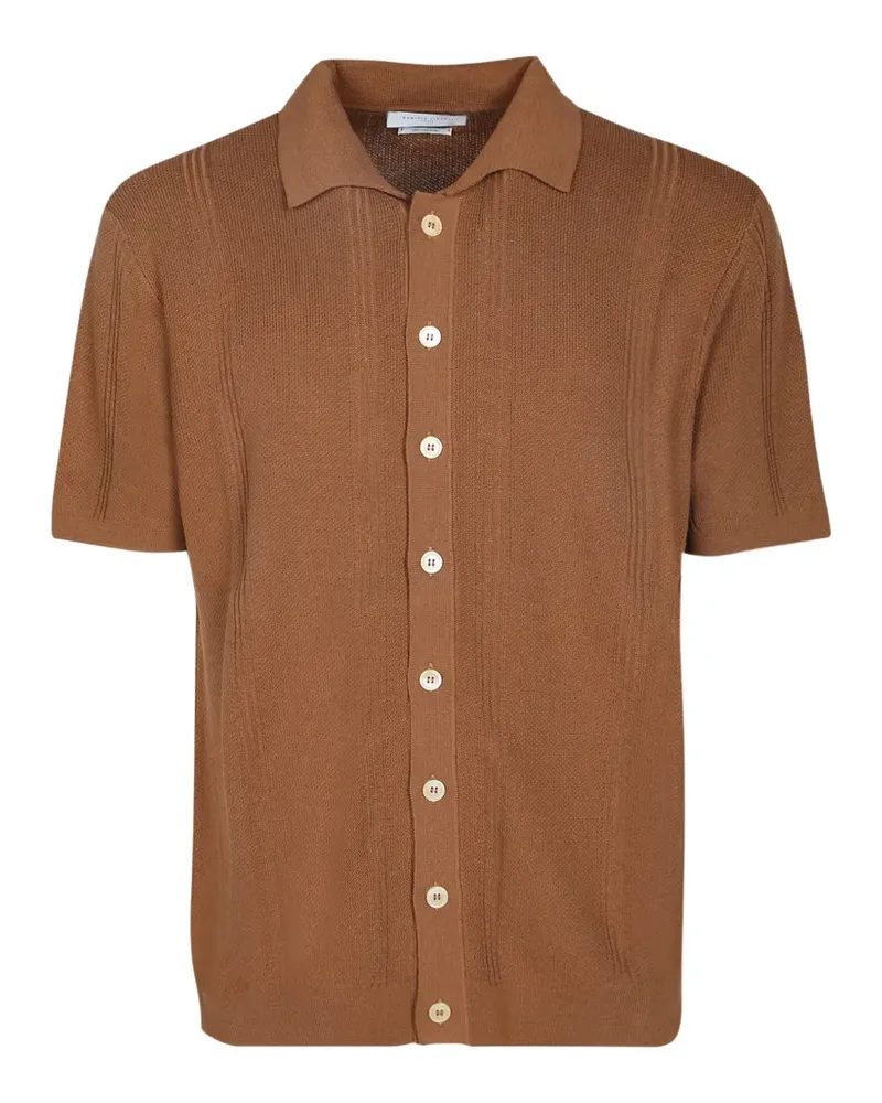 Daniele Fiesoli ribbed-knit short-sleeve shirt - Braun Braun