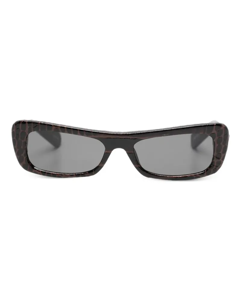 Jacquemus Capri Sonnenbrille mit Kroko-Effekt - Braun Braun