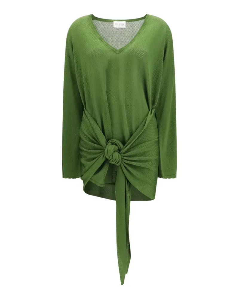 ATTICO Midikleid mit Knotendetail - Grün Grün