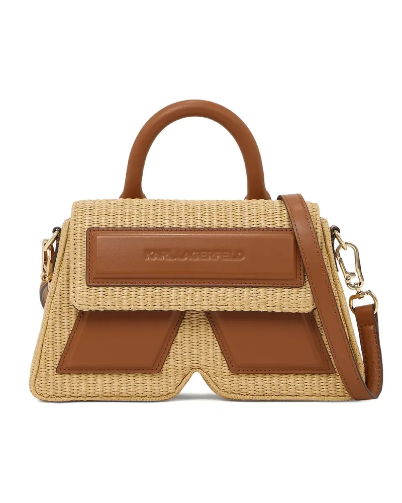 Karl Lagerfeld Ikon/K Umhängetasche aus Raffiabast - Nude Nude
