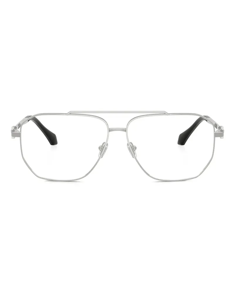 Versace Brille mit geometrischem Gestell - Silber Silber