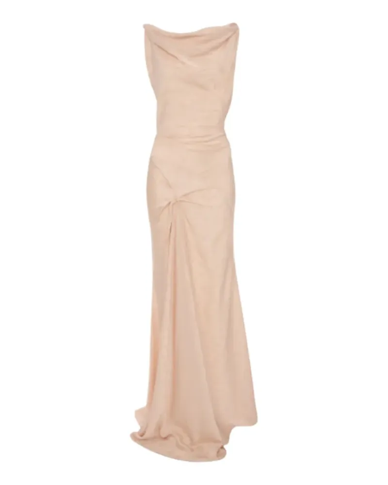 Victoria Beckham Posy cowl-neck maxi dress - Nude Nude