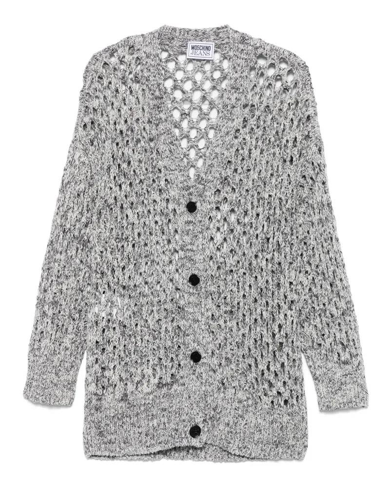 Moschino Cardigan mit Lochstrickmuster - Grau Grau
