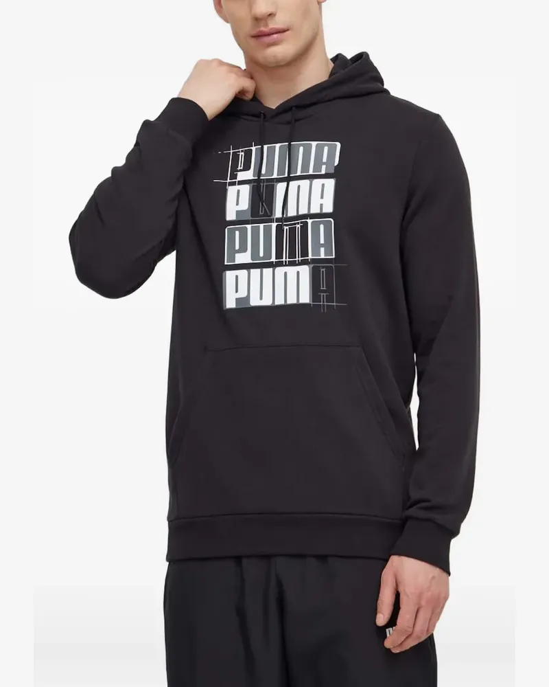 Puma Hoodie mit Logo-Print - Schwarz Schwarz