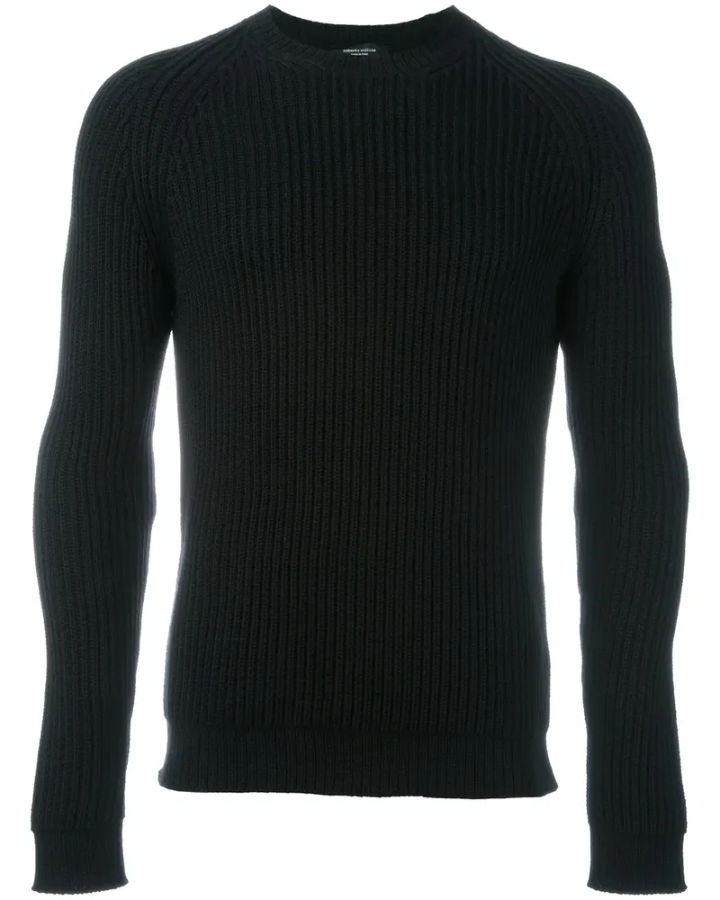 Roberto Collina Gerippter Pullover - Schwarz Schwarz