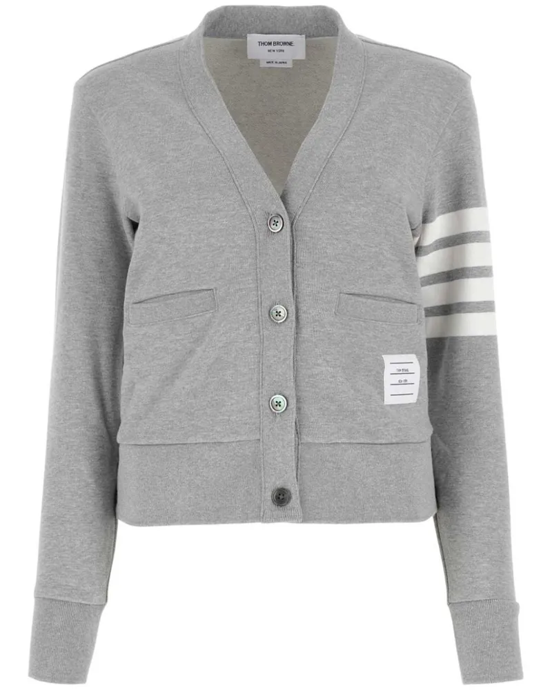 Thom Browne Jersey-Cardigan mit Logo-Streifen - Grau Grau