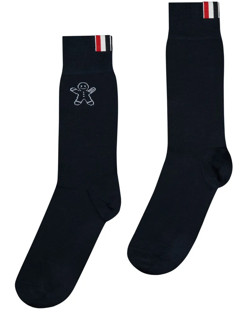 Thom Browne Socken aus Cartoon-Jacquard - Blau Blau