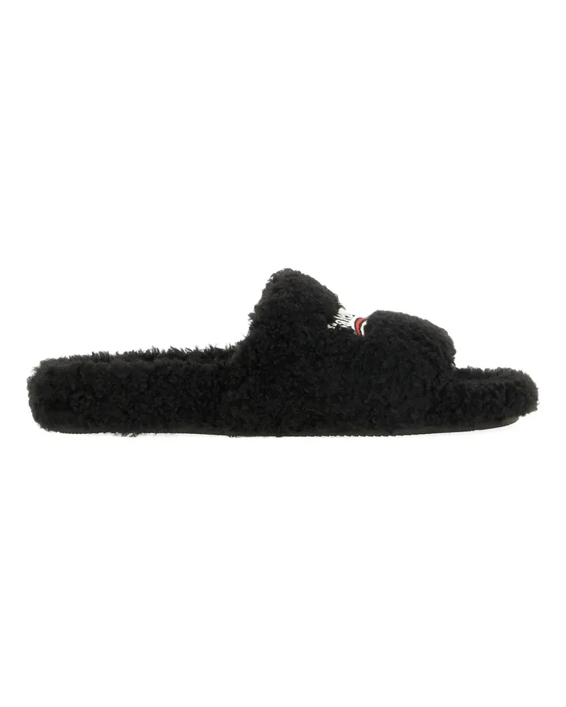Balenciaga Slipper mit Logo - Schwarz Schwarz