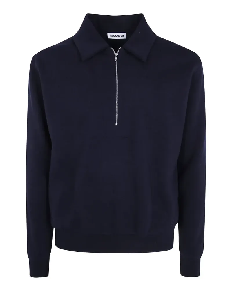 Jil Sander Poloshirt mit Monogramm-Stickerei - Blau Blau
