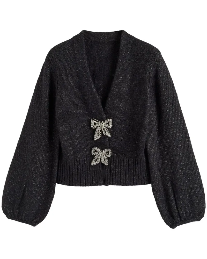 Chinti & Parker Cardigan mit Schleifenbrosche - Schwarz Schwarz
