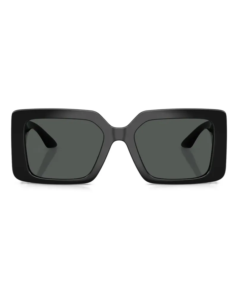 Versace Sonnenbrille mit eckigem Gestell - Schwarz Schwarz
