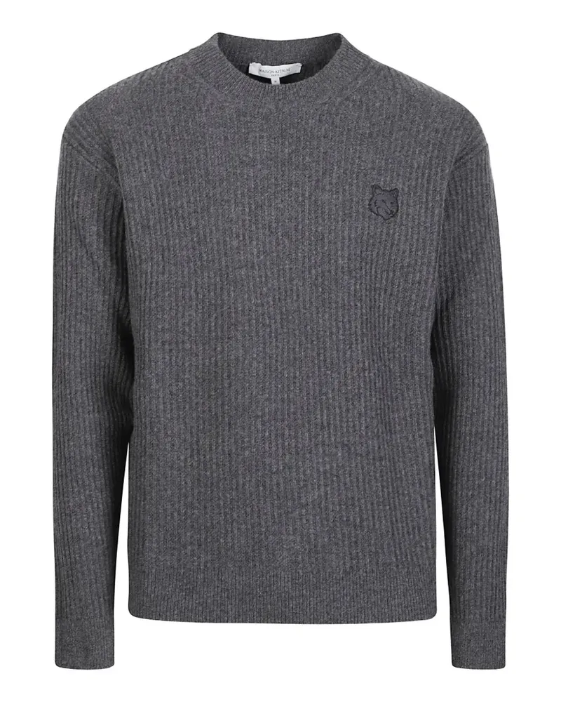 Kitsuné ribbed-knit Fox Head sweater - Grau Grau