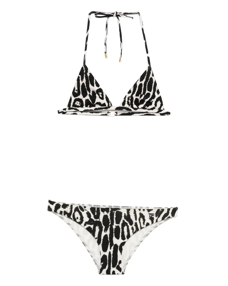 Tom Ford Triangel-Bikini mit Leoparden-Print - Nude Nude