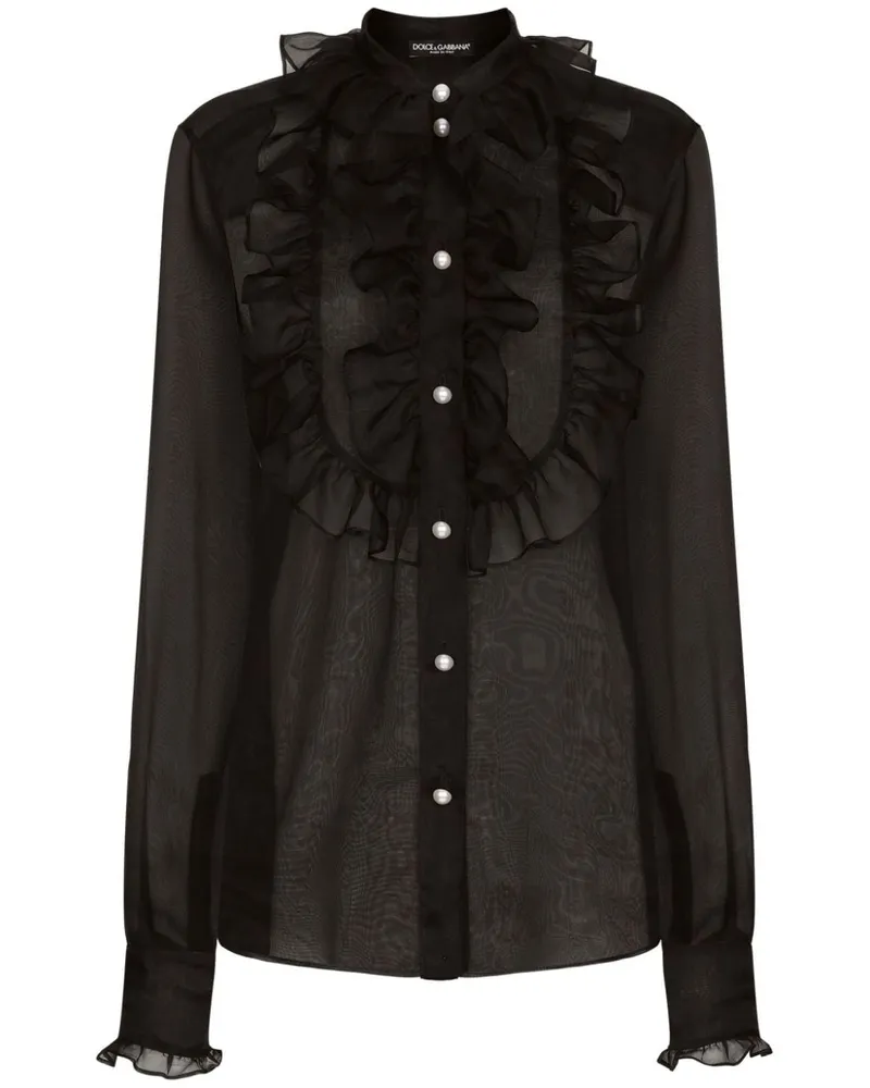 Dolce & Gabbana Bluse mit Rüschen - Schwarz Schwarz