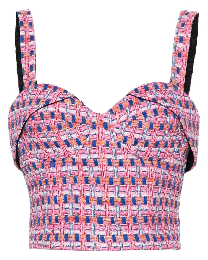 IRO Tweed-Top mit Herzausschnitt - Rosa Rosa