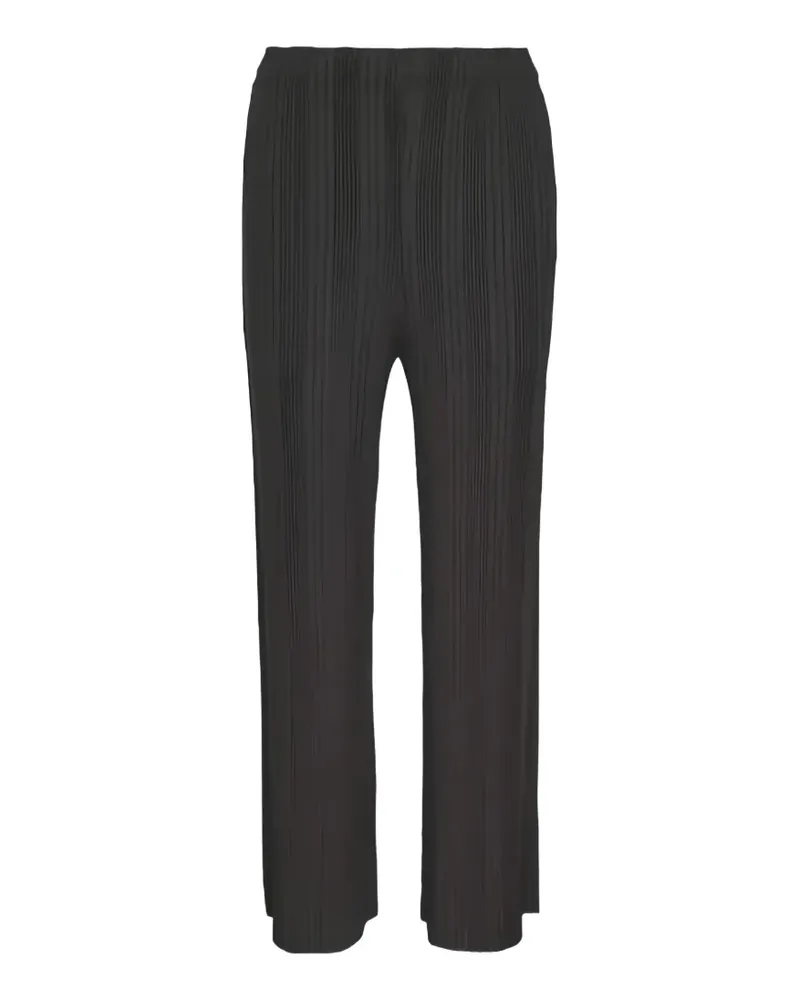 Issey Miyake Straight-Leg-Hose mit Falten - Schwarz Schwarz