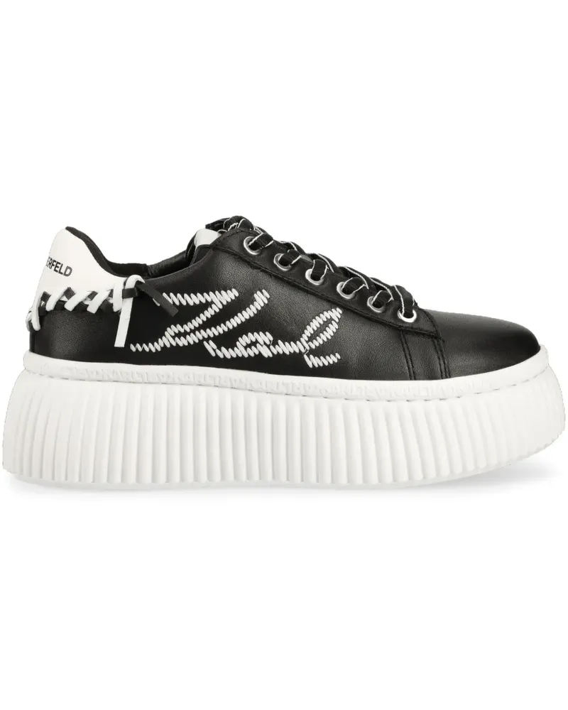 Karl Lagerfeld Sneakers mit Logo-Stickerei - Schwarz Schwarz