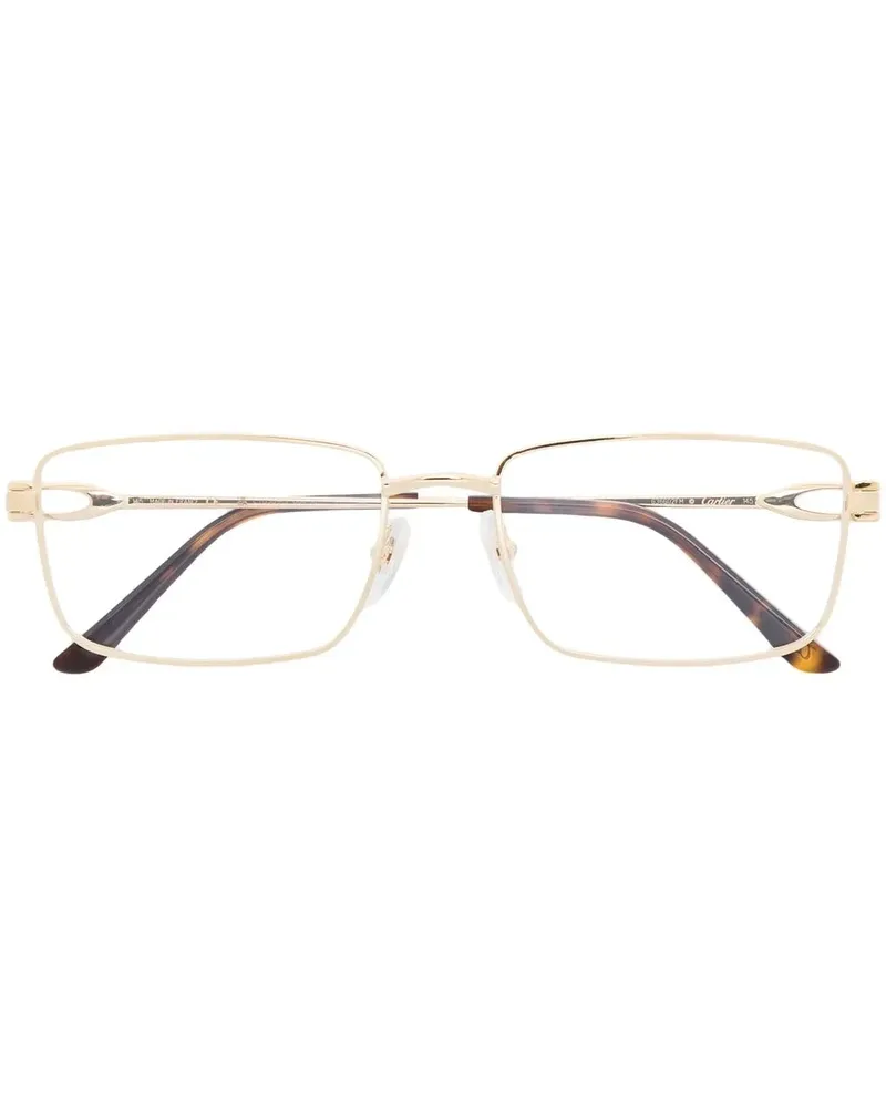 Cartier Sonnenbrille mit eckigem Gestell - Gold Gold