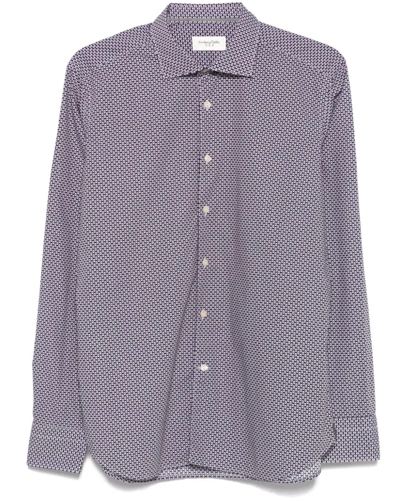 Tintoria Mattei Hemd mit geometrischem Print - Blau Blau