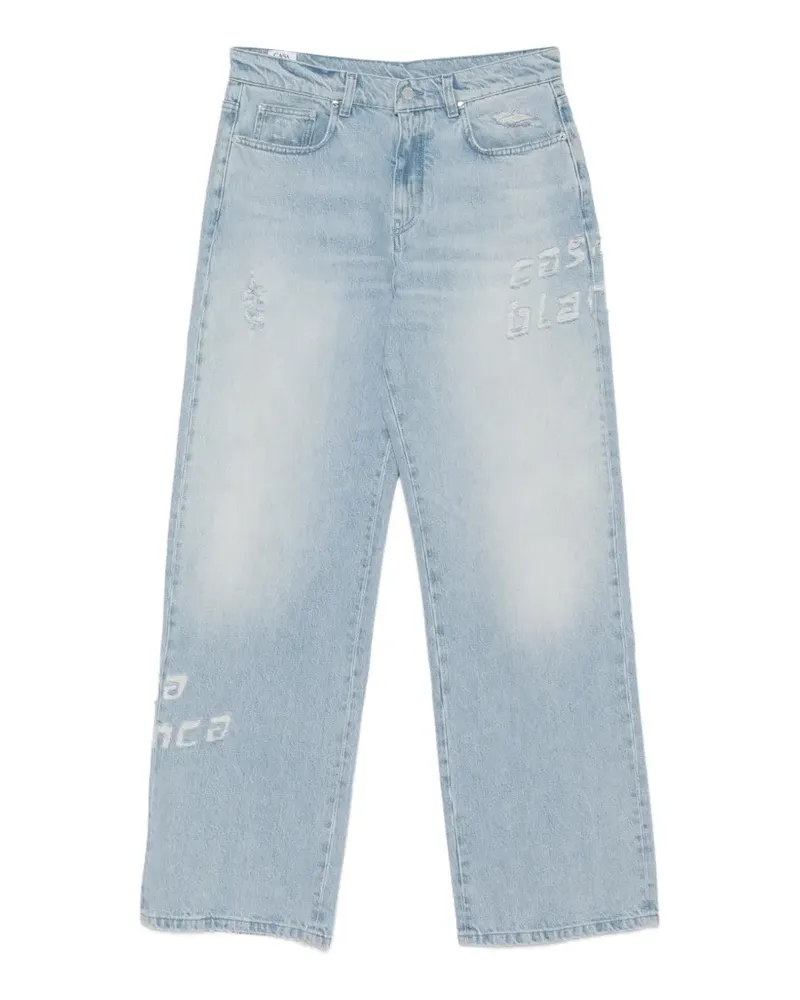 Casablanca Paris ripped-letter jeans - Blau Blau