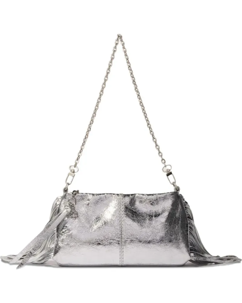 Maje Miss M fringed-embellishment clutch bag - Silber Silber