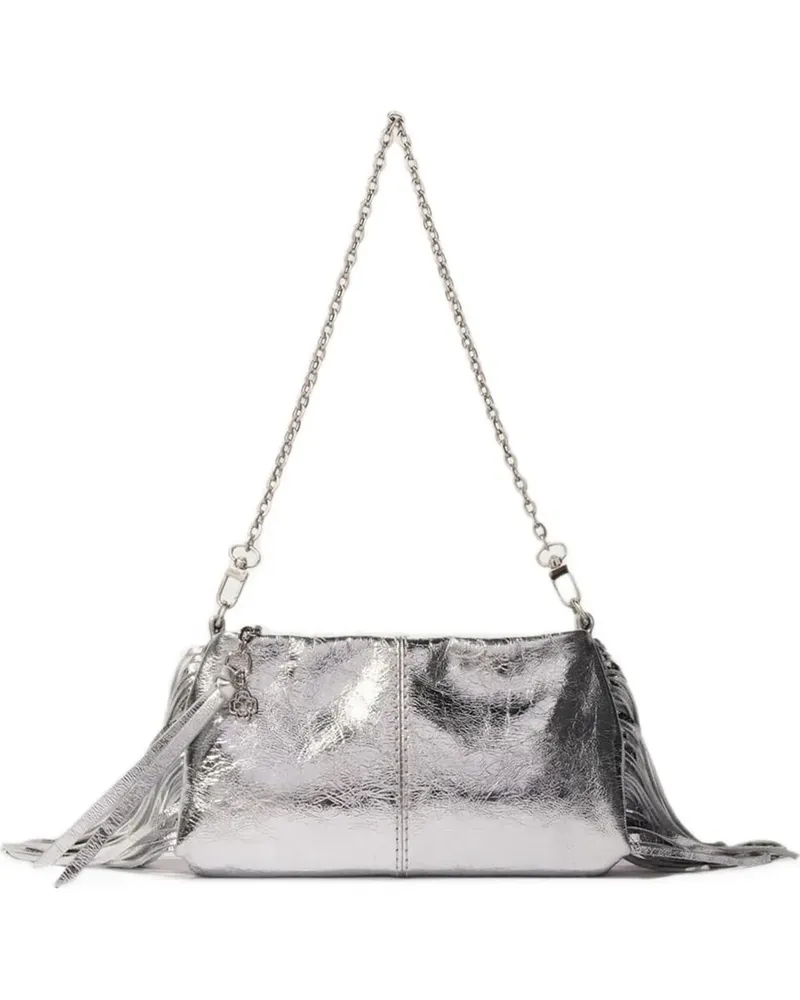 Maje Miss M Clutch mit Fransen - Silber Silber