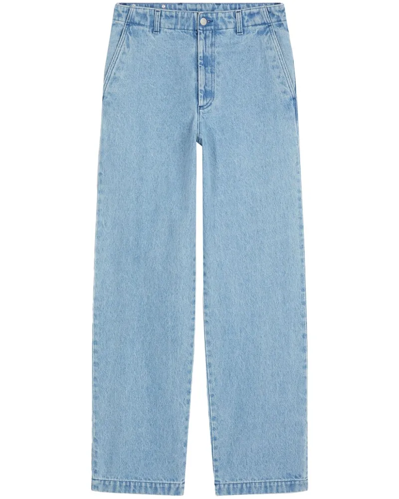 Dries van Noten Chino aus Stone-Wash-Denim Blau