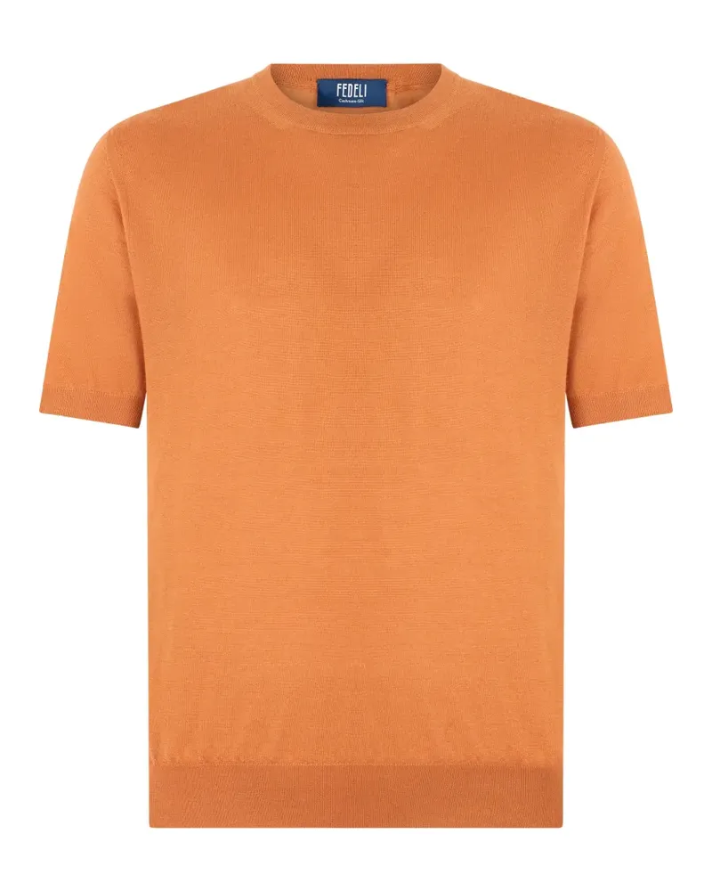 Fedeli round-neck short-sleeve T-shirt - Orange Orange