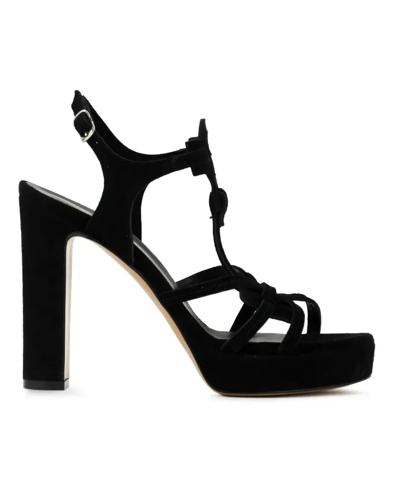 Paul Warmer PARIS Sandalen aus Wildleder mit Absatz - Schwarz Schwarz