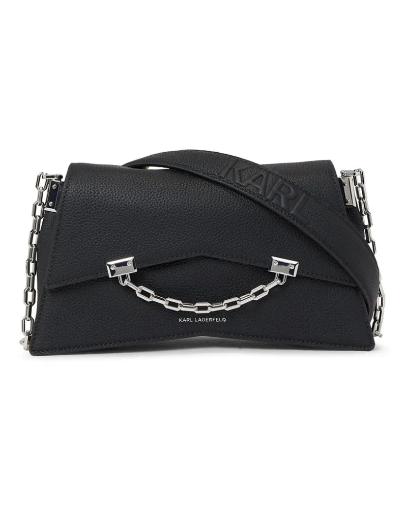 Karl Lagerfeld Kleine K/Seven Schultertasche aus Leder - Schwarz Schwarz