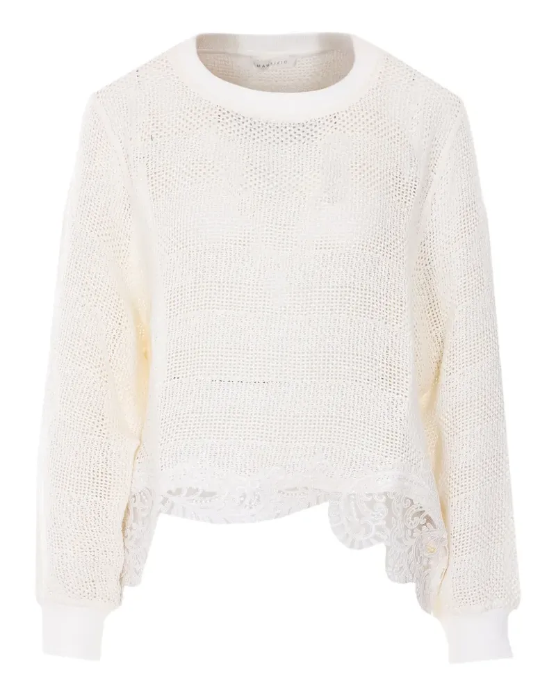 Maurizio Pecoraro openwork crew-neck sweater - Nude Nude