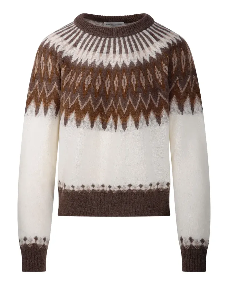 Roberto Collina Gemusterter Pullover - Weiß Weiß