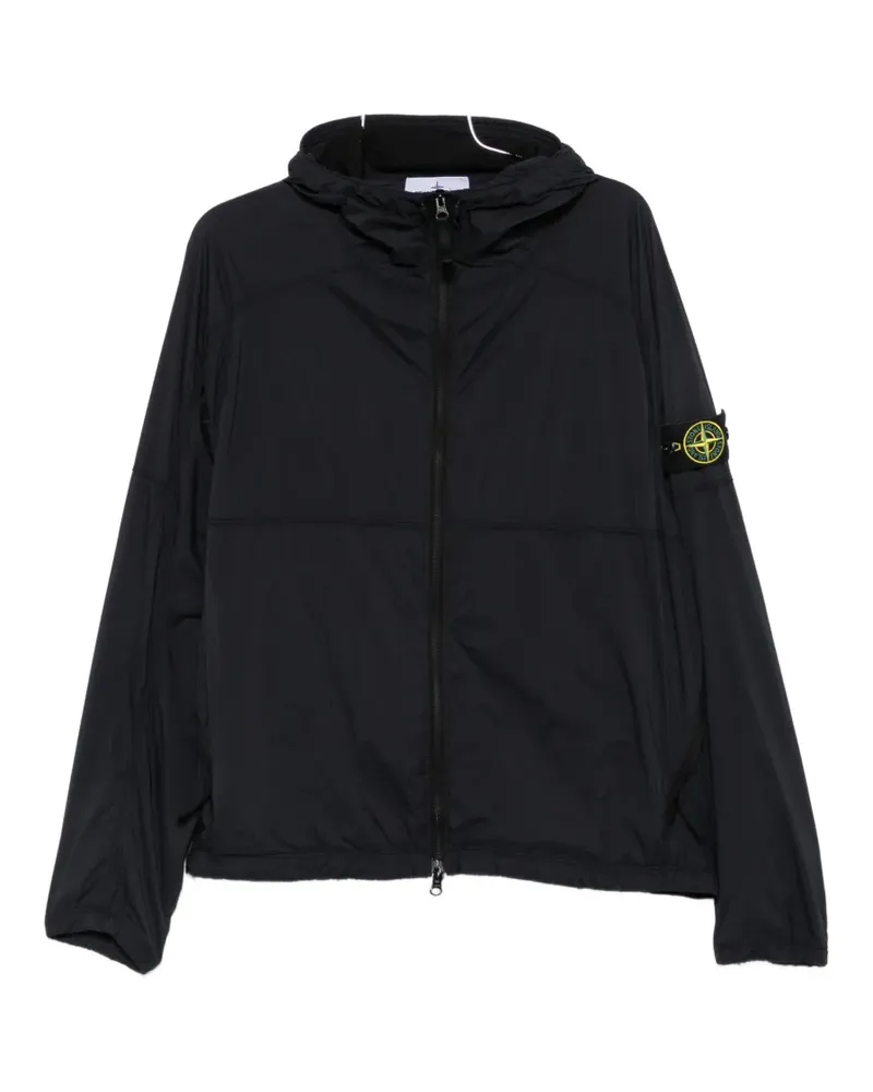 Stone Island logo-patch hooded jacket - Schwarz Schwarz