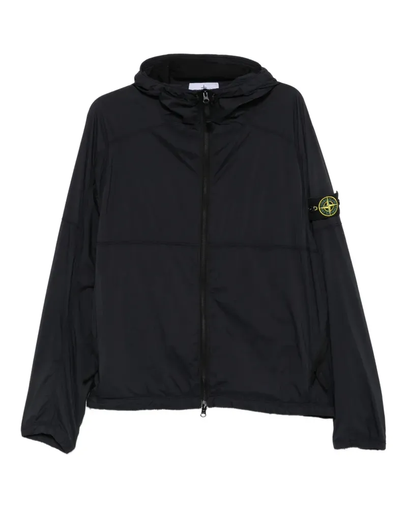 Stone Island logo-patch hooded jacket - Schwarz Schwarz