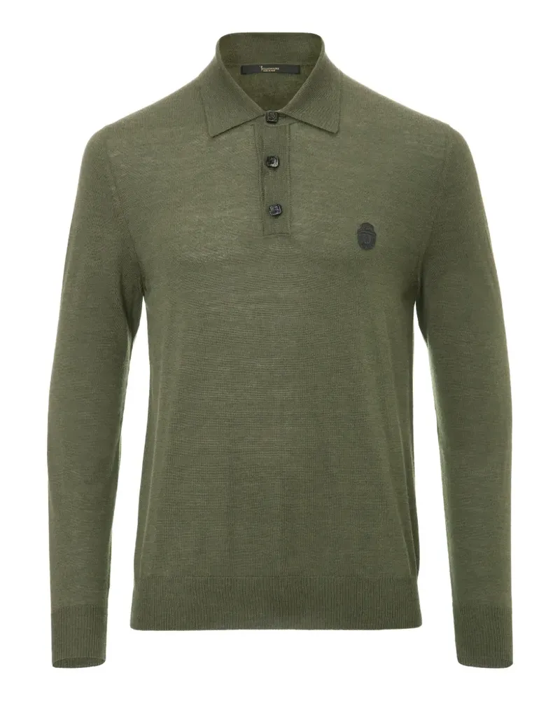 Billionaire Langärmeliges Chance Poloshirt mit Logo-Patch - Grün Grün