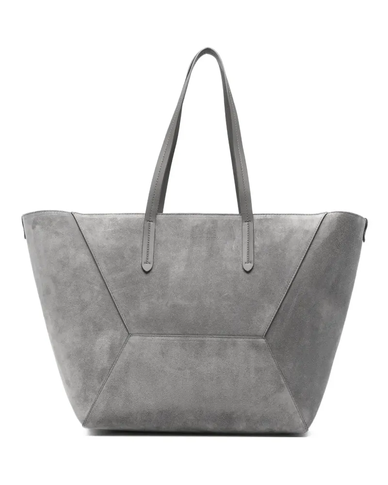 Brunello Cucinelli panelled suede tote bag - Grau Grau