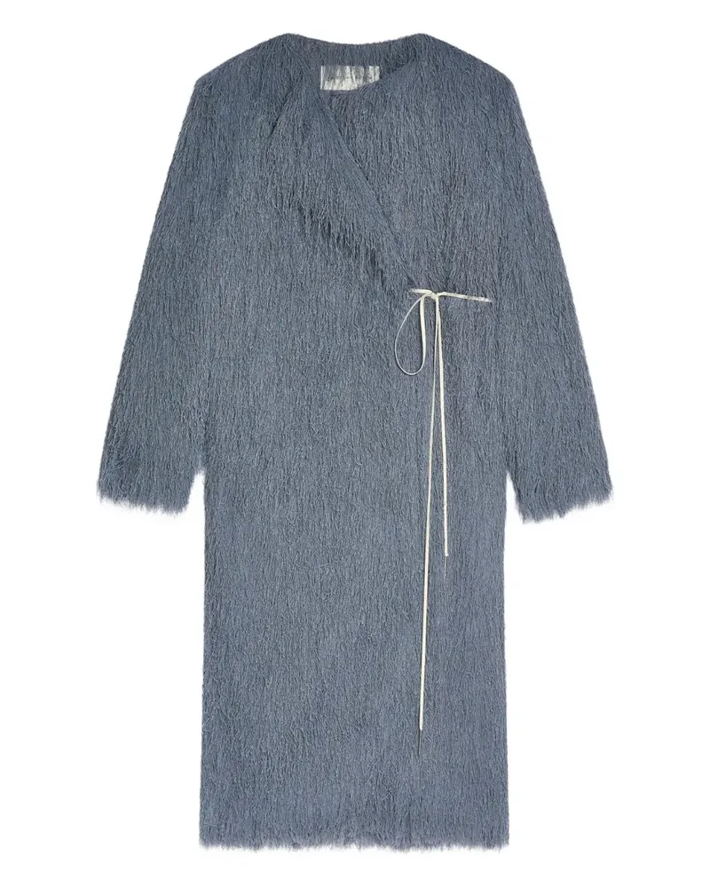 Dries van Noten Wickelmantel mit Fransen - Grau Grau