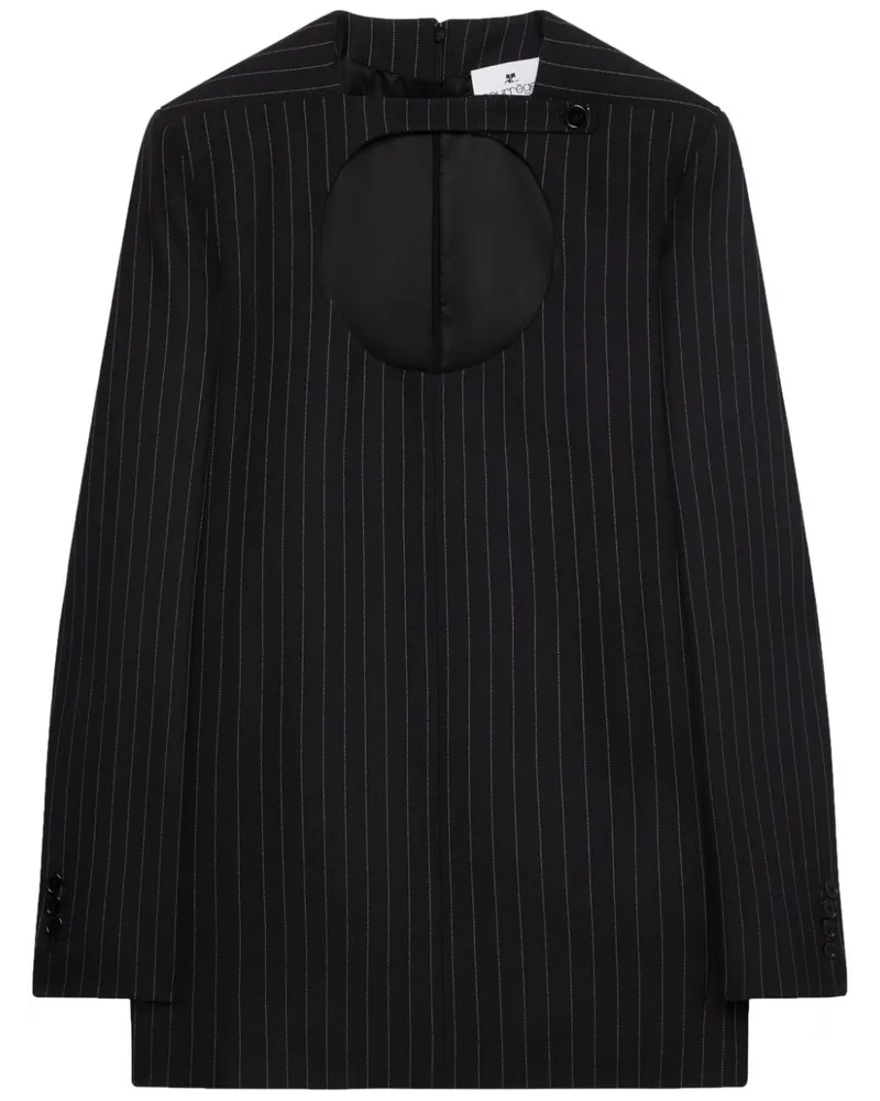 Courrèges Blazer mit Nadelstreifen - Schwarz Schwarz