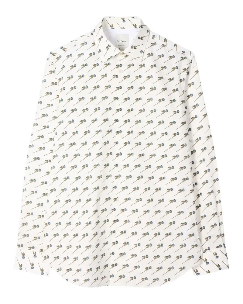Paul Smith floral-print long-sleeve shirt - Weiß Weiß