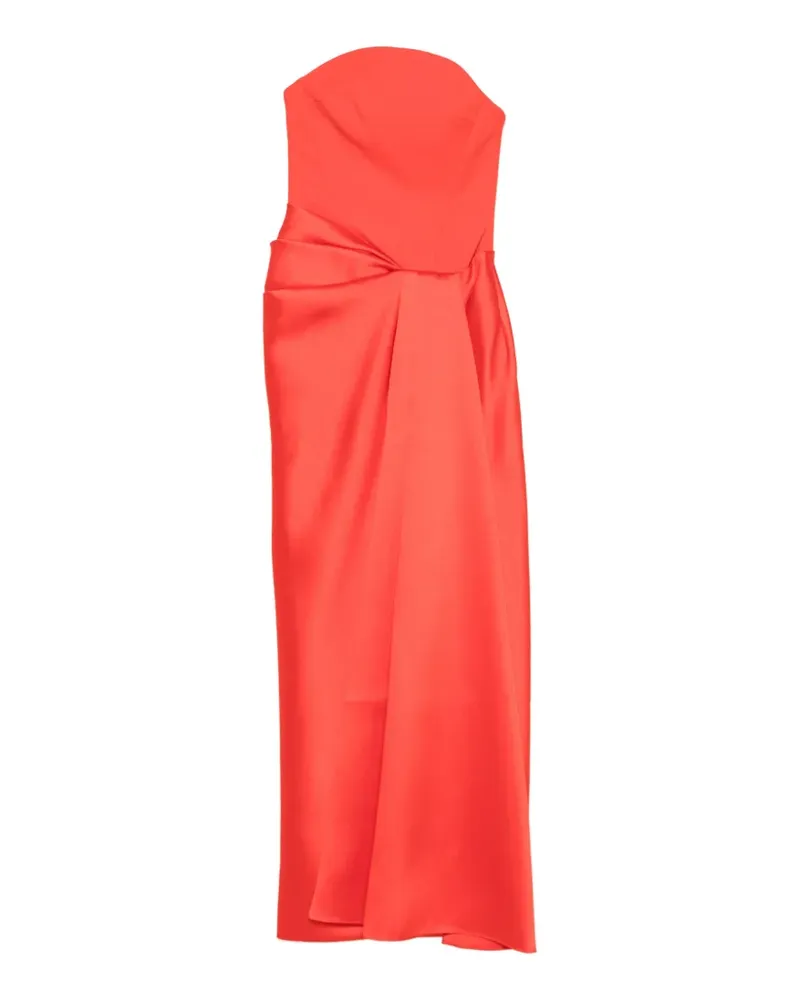 Solace London strapless draped maxi dress - Rot Rot