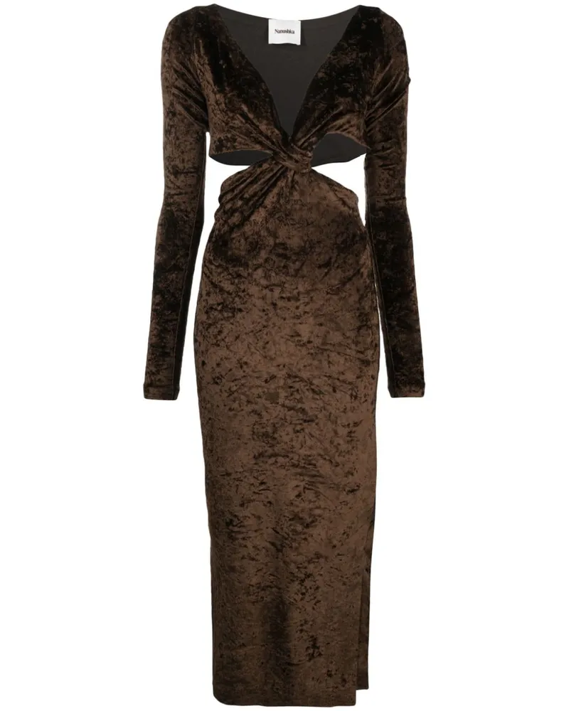 Nanushka Zanee Kleid aus Samt - Braun Braun